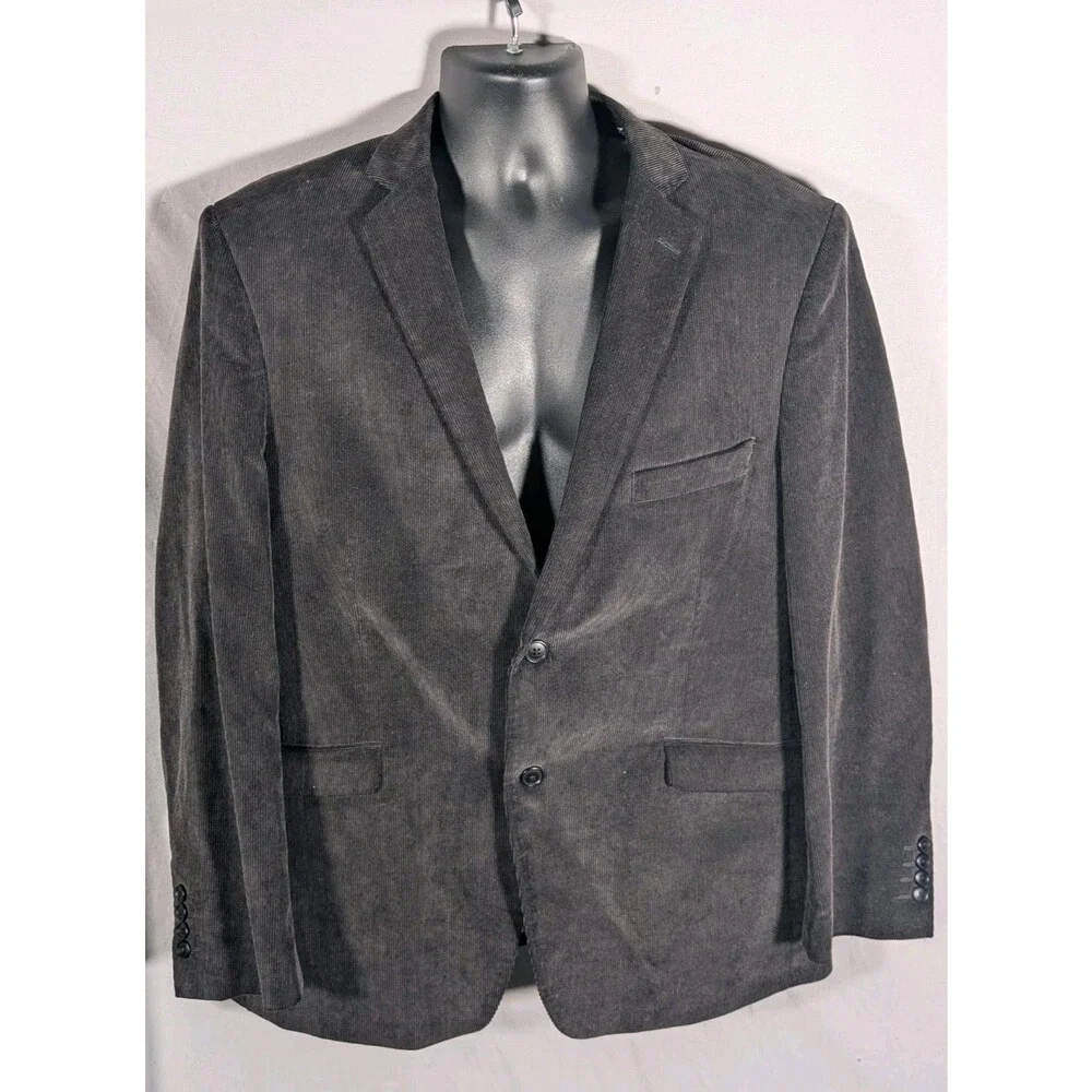 Madison Charcoal Corduroy Sport Coat Blazer Men's Size 40R 2 Button